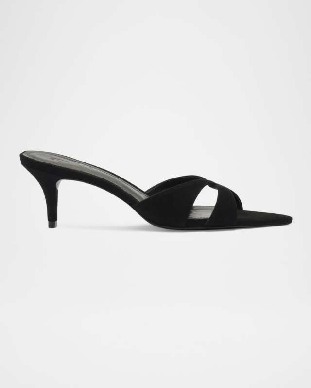 Hilda Suede Crisscross Stiletto Mules